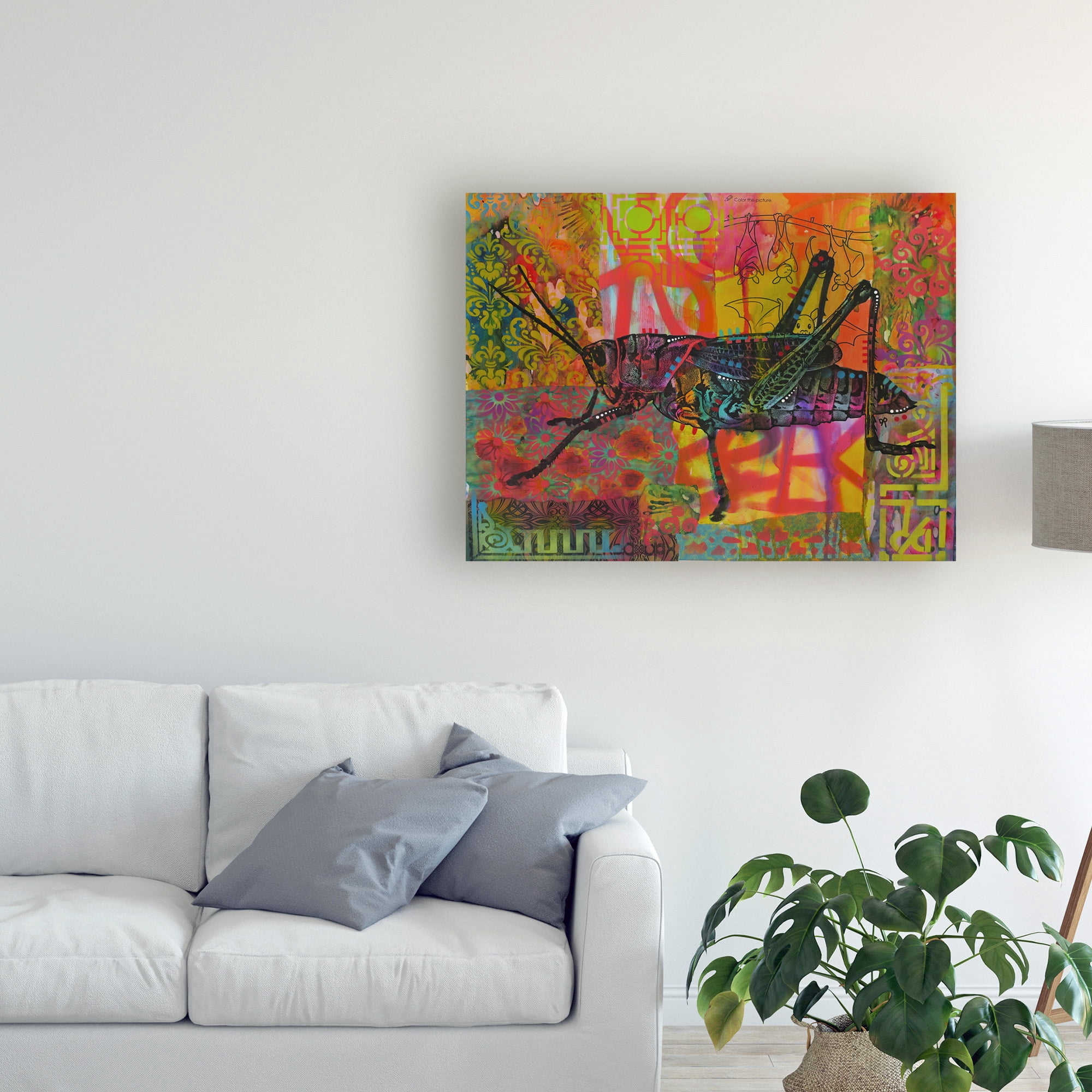 Trademark Fine Art 'Grasshopper Stencil' Canvas Art by Dean Russo