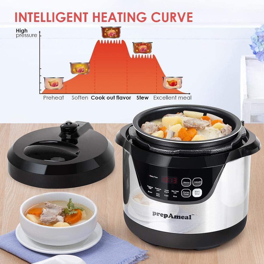 3 Quart Electric Pressure Cooker 8-in-1 Multi-Use Programmable  with Slow Cook Rice Steamer Sauté Warmer for Home Kitchen