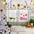 thumbnail image 5 of Spring Floral Curtain Valances for Windows, Kitchen Valance Window Treatments Panel 2 Pack, Summer Botanical Sunflowers Farmhouse Rod Pocket Short Curtains for Bathroom Bedroom 42 x 18 Inch, 5 of 8