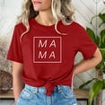 thumbnail image 5 of Penkiiy Mama Camisa para Mujer Mama Carta Impresión Gráfica Camiseta Casual Mom Life Manga Corta Tee Tops M Rojo, 5 of 5