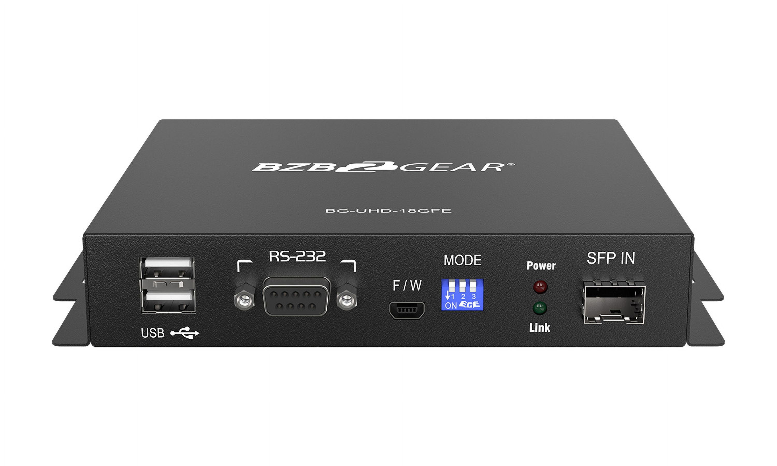 BZBGEAR 4K UHD HDMI USB KVM Extender Kit Over Fiber with HDR/2-Way IR/RS-232 (No SFP Module Included)