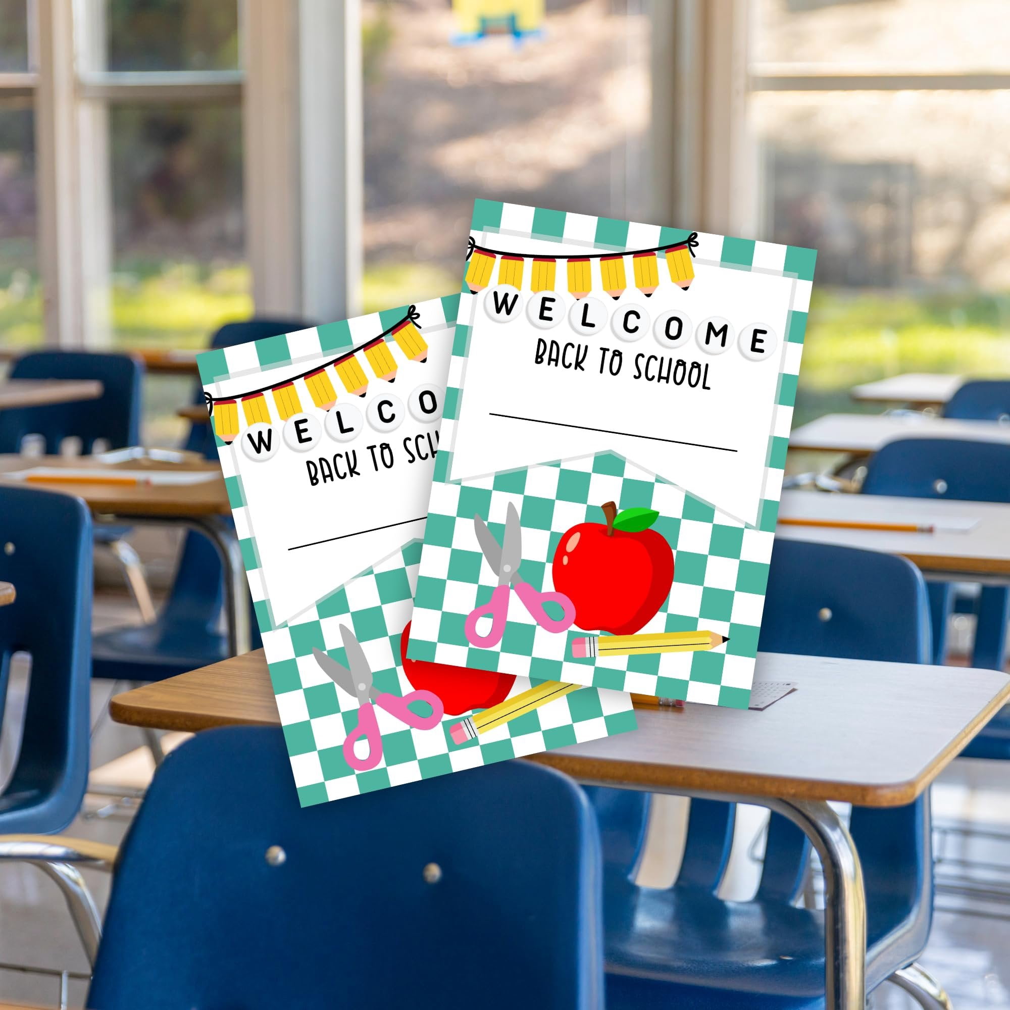 Welcome Back to School Folders  25 pk 9x12 Full Size  2 Pocket First Day of School, Classroom Welcome Supplies, School Backdrop, Motivational Classroom Supplies