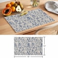 thumbnail image 6 of Vintage Wallpaper Placemats Set of 6, Blue Leaf Flower Plants Texture Non-Slip Place Mats Washable Table Mats for Kitchen Dining Table Decorations Indoor/Outdoor, 6 of 9