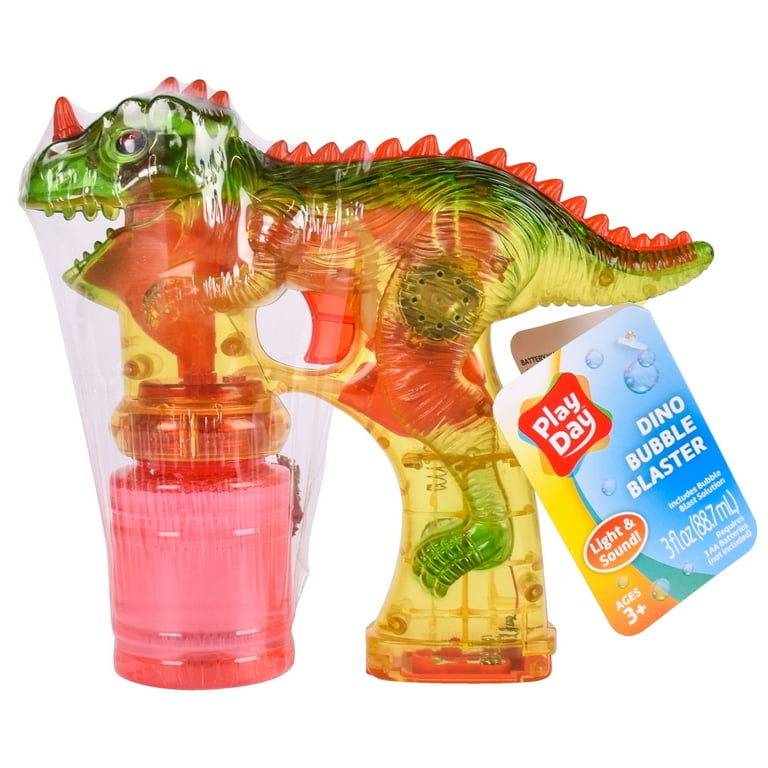 Play Day Dino Bubble Blaster with Lights and Sounds, Includes Bubble  Solution 