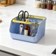 thumbnail image 1 of Multi Purpose Plastic Storage Basket With Handle Large Capacity Stackable Organizer Bin For Desk Office Kitchen Snack Utensil Household Item Organization, 1 of 6