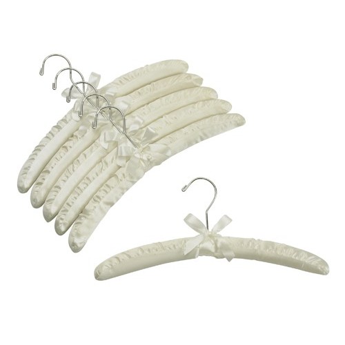 Ivory Satin Padded Hangers with Chrome Hook