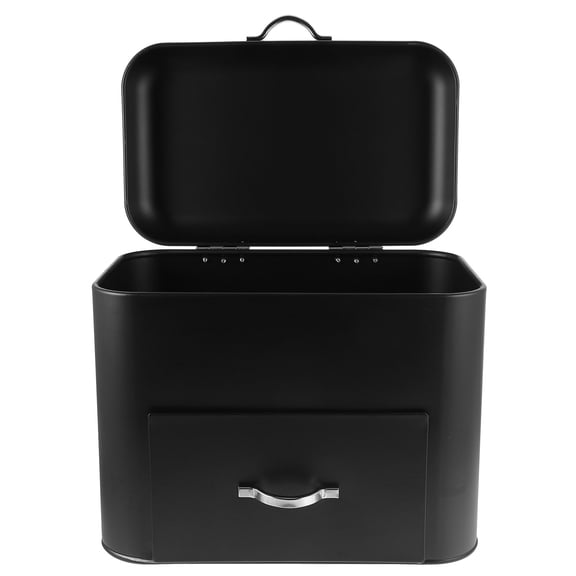 NIAIZEK Large Black Bread Box for Homemade Bread Storage and Pantry Organization