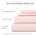 thumbnail image 4 of Noble Linens 4 Piece Pattern Microfiber Bed Sheets Set, Pink My Heart, Full, 4 of 10