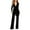 Black, variant on Velvet Jumpsuits for Women Elegant V Neck Playsuits Long Sleeve High Waist Romper Velour Belted Dungarees Petite Overalls Wedding Party Clubbing Jumpsuit