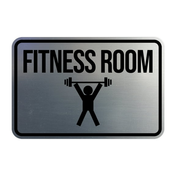 Classic Framed Fitness Room Sign (Navy Blue / White) - Large