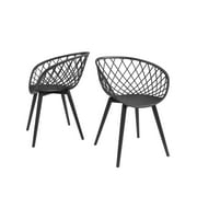 Jamesdar Kurv Plastic and Steel Chair 2 Piece Set in Black