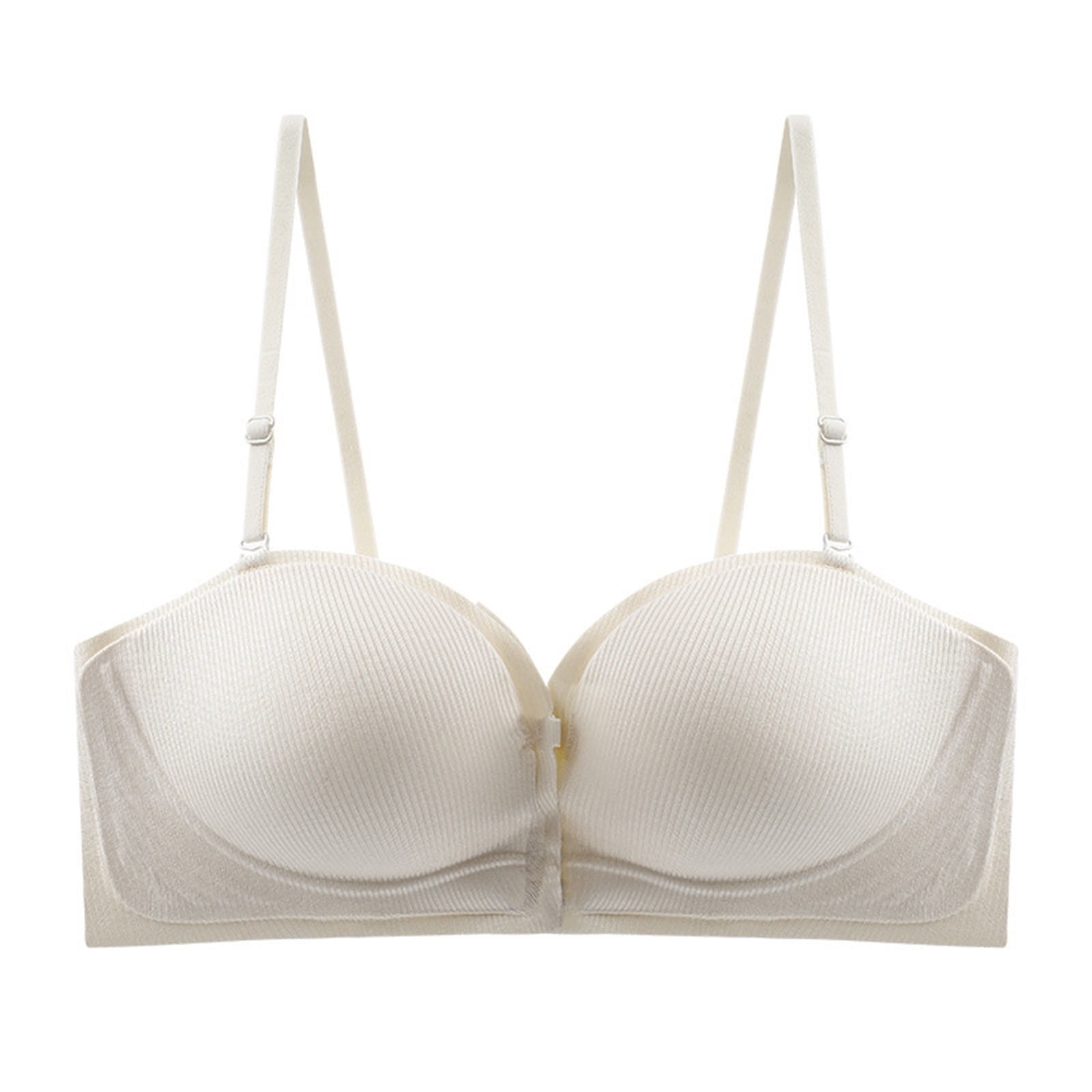 PAERLAN Front Closure Wire Free Standing Cotton Push Up Bra Spring Seamless  Small Breasts Together Adjusted White Bra Straps 201202 From Dou01, $14.53