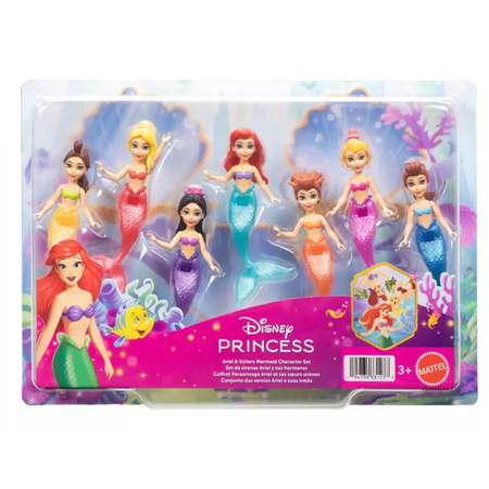 Disney Princess Ariel & Sisters Mermaid Character Set 7 Small Toy New with Tag