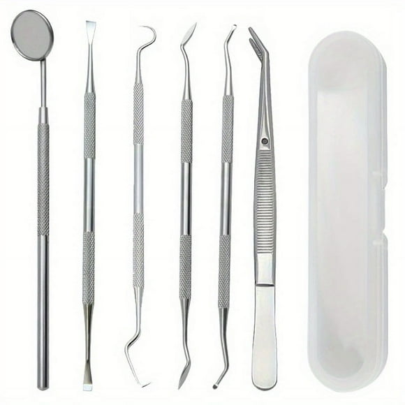 DEBGFS Outils d'Examen Dentaire en Acier Inoxydable Instruments de Nettoyage des Dents à Domicile Outils de Nettoyage Lavables Ensemble Classique de Soins Dentaires à Domicile