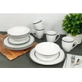 thumbnail image 3 of 10 Strawberry Street Simply Coupe 16-Piece Ceramic Dinnerware Set, Black, 3 of 9