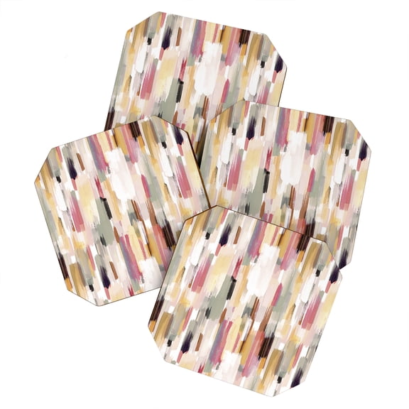 Society6 Ninola Design Rustic Texture Warm Set of 4 Coasters