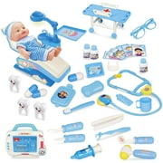 Fun Little Toys 33 Pieces Kids Doctor, Pretend Play Dentist Medical Kit
