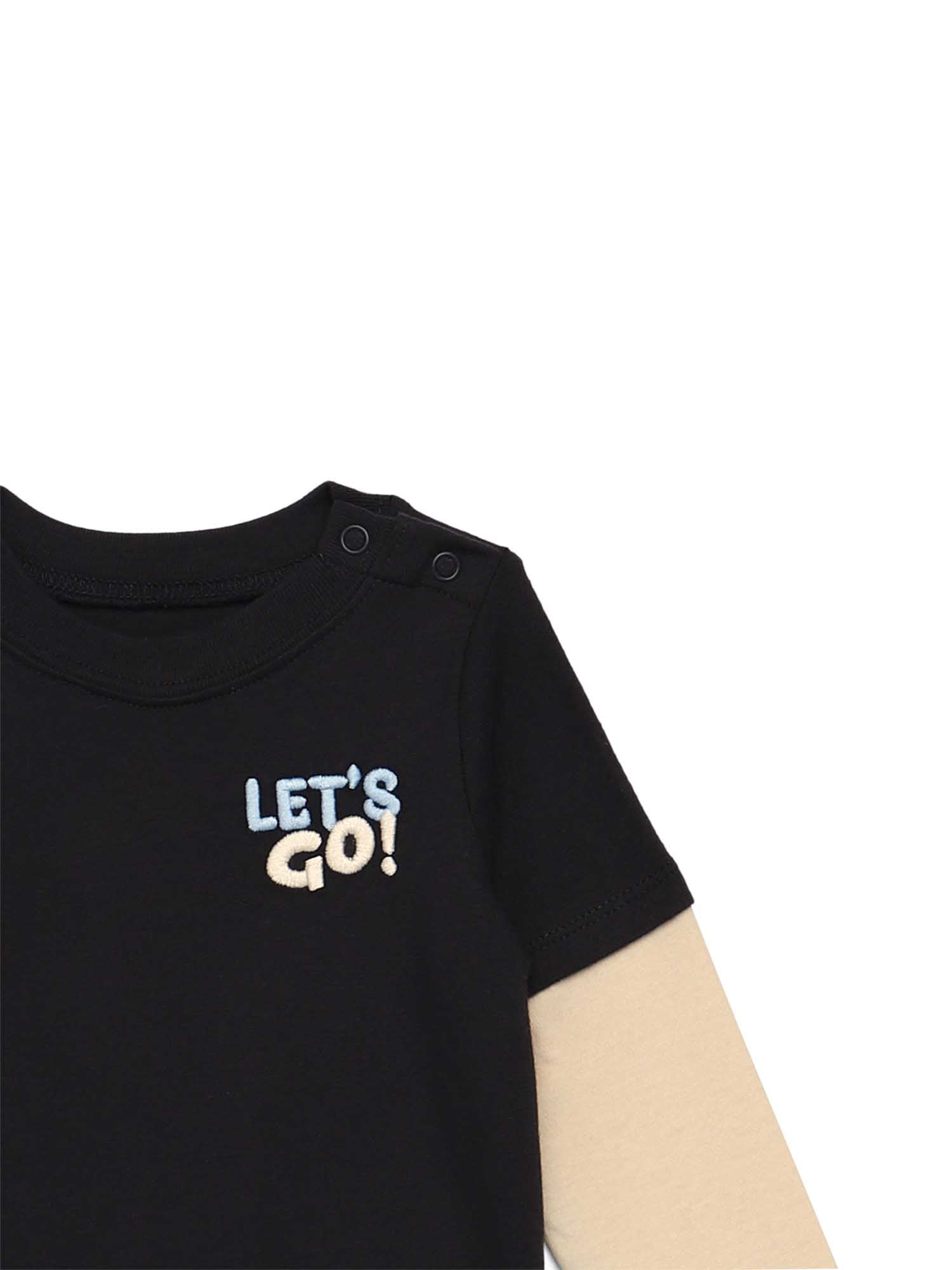 Garanimals Baby Boy Layered Look Bodysuit with Long Sleeves, Sizes 0M-24M