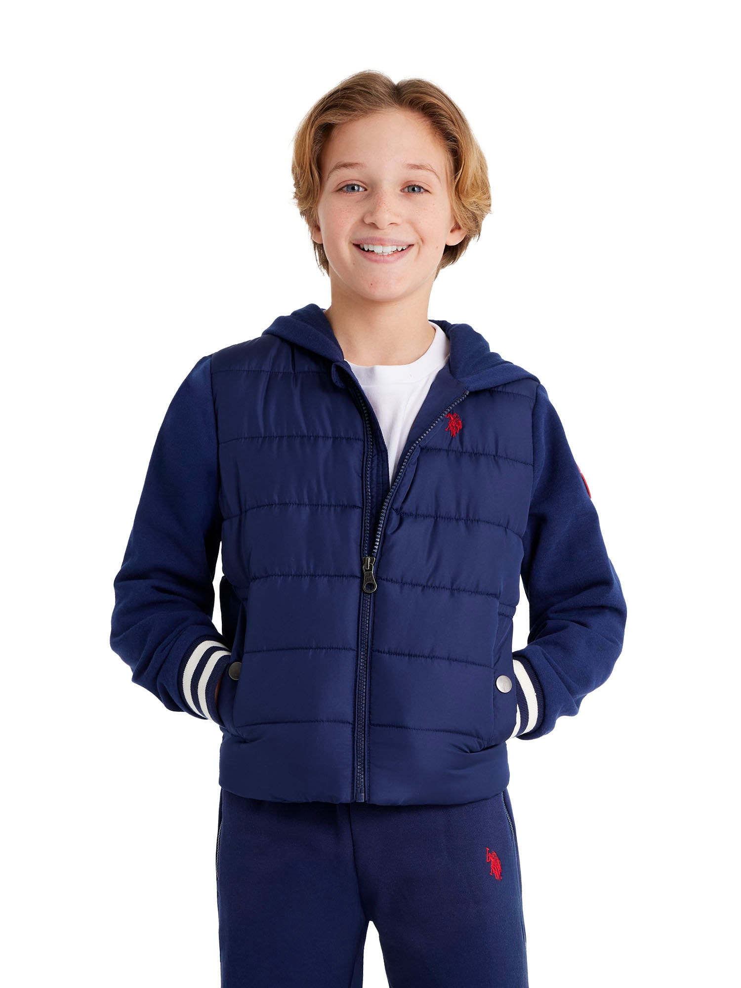 U.S. Polo Assn. Mixed Media Zip Jacket, Sizes 4-18