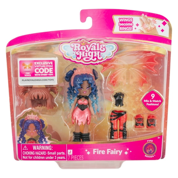 Royale High 3 inch Fire Fairy Fashion Doll - 1 Figure with 9 Fashion Accessories