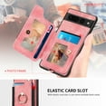 thumbnail image 5 of SaniMore for Google Pixel 7 Pro Wallet Case, [RFID Blocking] Elastic Card Slot Vehicle Magnetic PU Leather Ring Holder & Lanyard Stand Money Pocket Protective Cover for Google Pixel 7 Pro, Pink, 5 of 12