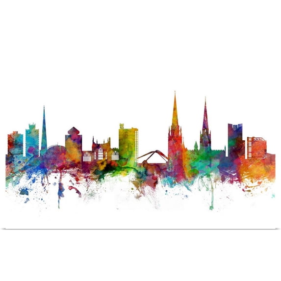 Great BIG Canvas | "Coventry England Skyline" Art Print - 24x16