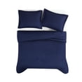 thumbnail image 5 of Brooklyn Loom 100% Flax Linen Navy 3-Piece Full/Queen Comforter Set, Solid Casual themed, Adult Bedding, OEKO-TEX Certified, 5 of 8