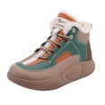 thumbnail image 2 of Botas de nieve para mujer Botas cortas de suela gruesa cálida Zapatillas de deporte cómodas casuales antideslizantes de moda para excursionistas, verde 38 Soledad Botas de nieve, 2 of 7