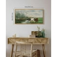 thumbnail image 7 of Drsoum Vintage Wall Art Cow Farm Landscape Painting Retro Meadow Scenery Farmhouse Kitchen Living Room Decor 8x16in Natural Framed, 7 of 7