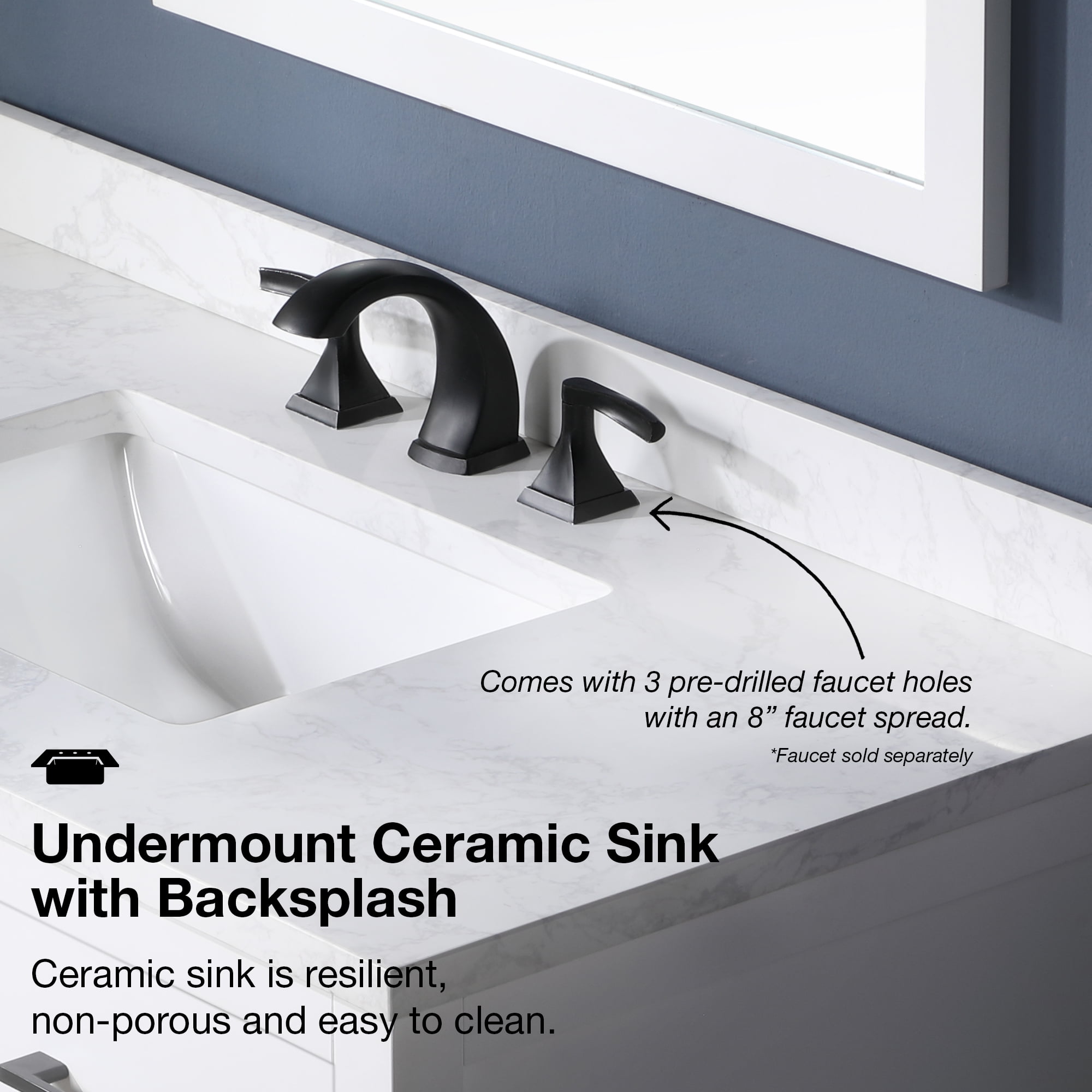 Ove Decors Athea 72 W x 22" D Freestanding Bathroom Vanity with Double Sink, Pure White