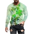 thumbnail image 2 of Amzcrzy Sudadera Para Hombre, Moda Para Hombre, Estampado, Cuello Redondo, Camiseta Casual, Manga Larga, Camiseta Verde, S, 2 of 5