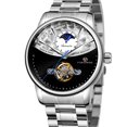 thumbnail image 2 of Mirar FORSINING Reloj para hombre Reloj mecánico automático de cuerda automática para hombre Reloj de pulsera con diseño de esfera esquelética de moda clásica con correa de acero inoxidable FORSINING Mirar, 2 of 7