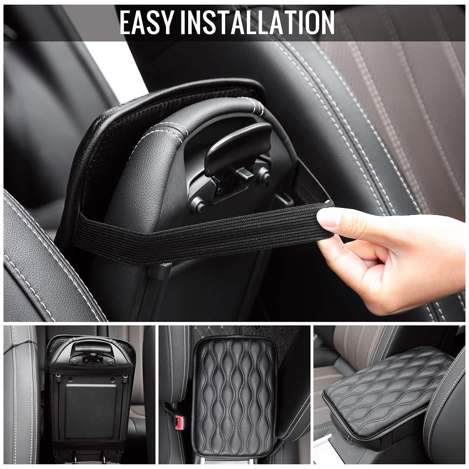 Car- Waterproof. Truck Center Console Pad, Universal Black Car Armrest Pad Car Armrest Seat Box Cover Protector for Most Vehicle SUV