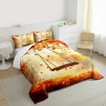 thumbnail image 3 of Feelyou Fall Autumn Adult Full Size Comforter Sets, Orange Maple Leaf Bedding Comforter Set, Happy Harvest Bedding Sets, Microfiber Bedroom Decor,3 Pieces, 3 of 8