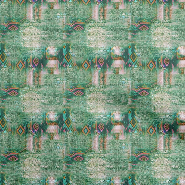 oneOone Georgette Viscose Green Fabric Patchwork Craft Projects Decor Fabric Printed By The Yard 42 Inch Wide