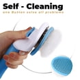 thumbnail image 3 of Dog & Cat Brush, Soft Self Cleaning Slicker Brush, Skin-Friendly Upgraded Dog Brush for Shedding, Massaging, and Grooming – Perfect for Long & Short Coats (Blue), 3 of 4