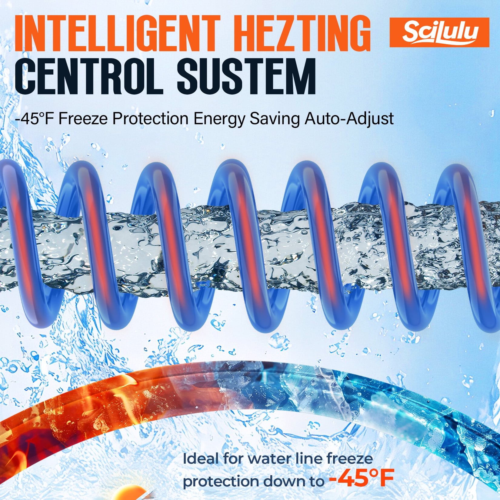 Scilulu RV 75 FT Heated Water Hose Outdoor Drinking Water Hose Freeze Protection Down to -45 F for RV Trailer