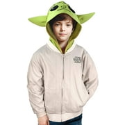 STAR WARS The Mandalorian Baby Yoda Sublimated Costume zip up Hoodie w/ Mask for Juvy Little Kids - 7/8