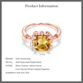 thumbnail image 6 of Gem Stone King 2.10 Ct Yellow Citrine White Created Sapphire 18K Rose Gold Plated Silver Ring, 6 of 6