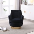 thumbnail image 5 of Furvclv Swivel Barrel Chair, Modern 360 Degree Swivel Accent Chairs Armchair, Round Barrel Chairs With Gold Stainless Steel Base, Reading Chairs For Living Room Bedroom, 5 of 9