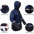thumbnail image 2 of RainRider Rain Suits for Men Waterproof Breathable Lightweight Rain Gear Durable Oxford Rain Jacket Pants(Navy,3XL), 2 of 7