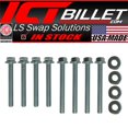 thumbnail image 2 of ICT Billet Brida de soporte de motor 3/8-16 Kit de pernos estándar compatible con SBC 305 327 350 383 5.0L 5.7L BBC 396 402 409 427 454 502 Small Big Block Chevy V8 Bell Housing 551686, 2 of 3