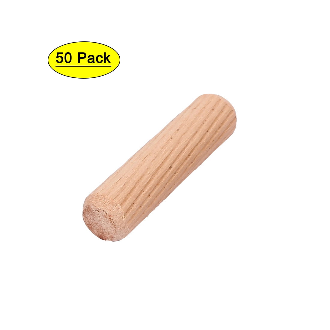 6 * 40mm 100pcs Wood Dowel,M6 M8 M10 Craft Dowel Rods Woodworking Round Fluted Wood Dowel Beech Pins with Chamfered Ends for Constructing Strong Wood Joints 