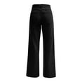thumbnail image 5 of WTOBBY Women's High Waist Straight Leg Loose Fit Casual Trousers, Denim Jeans Style for Everyday Comfort and Versatile Styling,Black L, 5 of 6