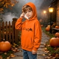 thumbnail image 4 of BaoFuBaoMei Travel Hoodies for Boys Girls Halloween Ghost Long Cuffed Sleeve Sweatshirt Tops with Pockets Fleece Lined Loose Hooded Fall Outfits for Daily Wear School Party Classroom Celebration, 4 of 8