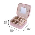 thumbnail image 2 of RuiJiao Portable Travel Jewelry Box with Mirror, Compact Organizer for Rings, Necklaces, Earrings, Velvet Lining, Patent Leather Exterior, Gold-Tone Zipper, 10x10x5cm Jewelry Storage Case, 2 of 8