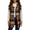 Brown, variant on Clearance Women Plaid Vest Lapel Open Front Sleeveless Jacket Outerwear Cardigan with Pockets