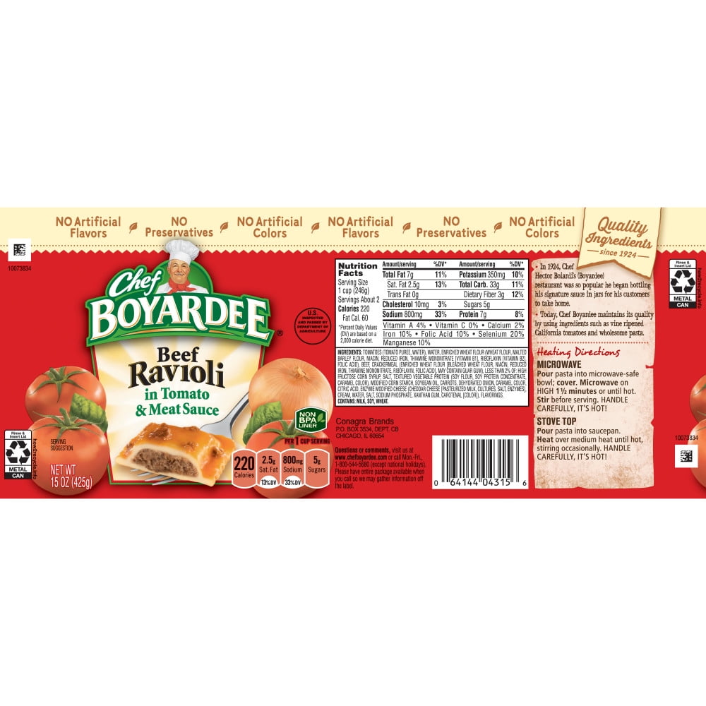 Chef Boyardee Beef Ravioli 15 Oz