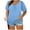 Solid Color-Blue, variant on Jewelreauty Plus Size Short Sleeve Tops for Women Casual Sweatheart Neckline Tees Summer Solid Tunic Blouses (4XL, Gray)