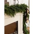 thumbnail image 6 of Guvpev 9FT Handmade Christmas Cedar Garland, Artificial Winter Pine Needles Greenery Garland Ornaments for Mantel, Table, Stairs, TV Cabinet, Winter, Holiday, Indoor Outdoor Christmas Decorations, 6 of 9